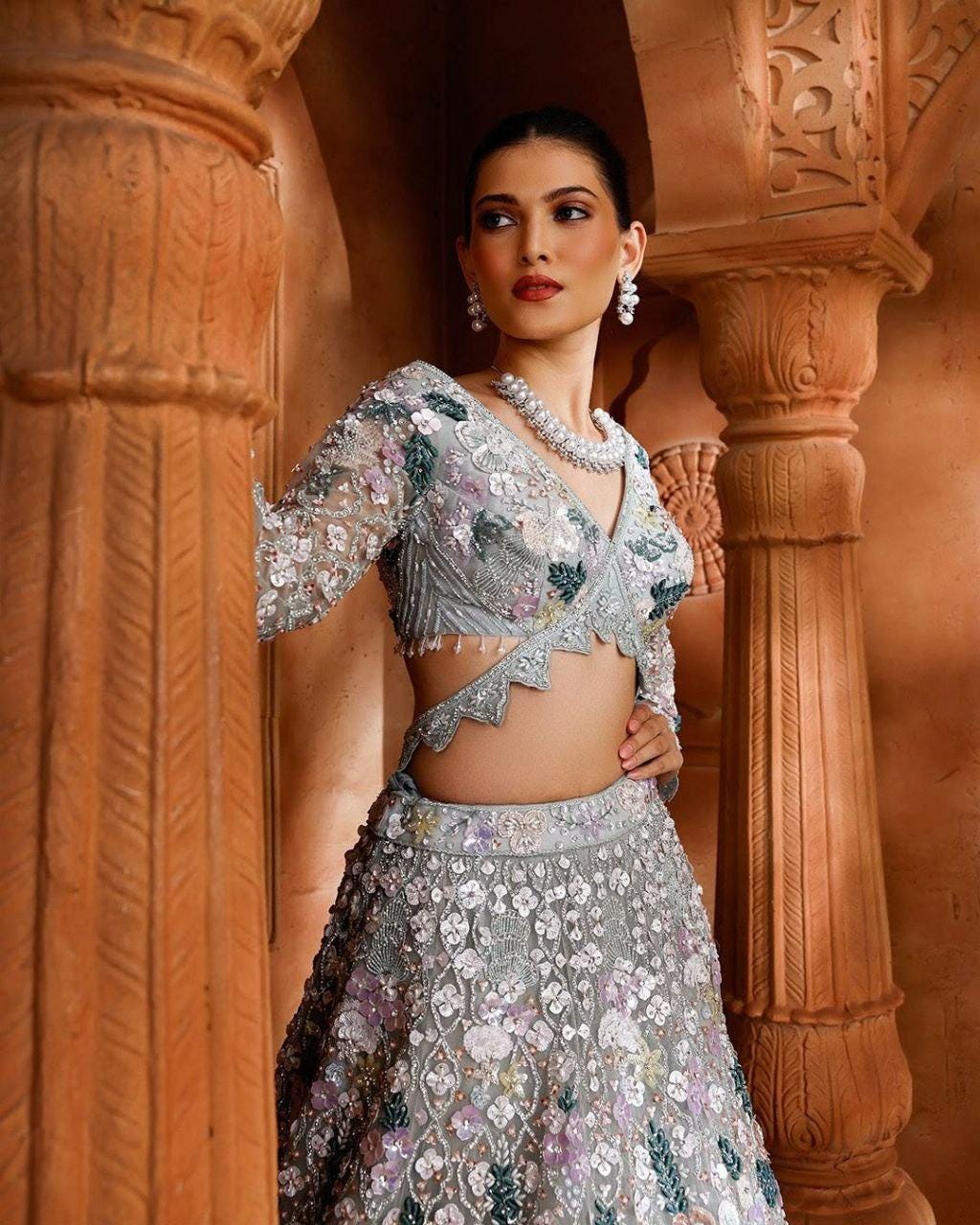 Butterfly Soft Net Lehenga Choli | Heavy Sequin Dori Embroidery Wedding Outfit