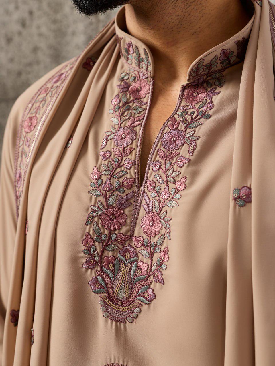 Japanese Fabric Kurta Pant Set | Thread Sequin Embroidered Ethnic Festive Outfit