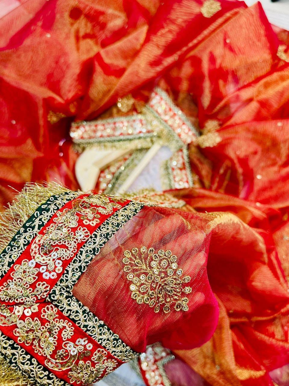 Heavy Soft Banarasi Crush Saree with Embroidery Work