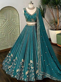 Star Georgette Lehenga Choli | Zari Sequin Embroidery, 3.5 Meter Flair, Indian Bridal Wear