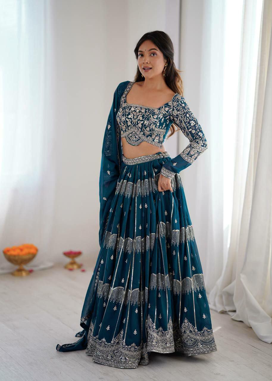 Elegant Faux Georgette Lehenga Choli Set