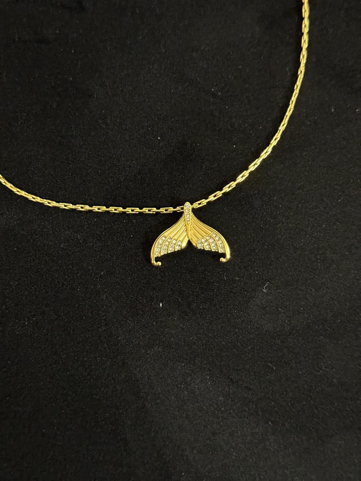 Gold Mermaid Tail Pendant Necklace, Ocean Inspired, Waterproof Stainless Steel, Beach Jewelry