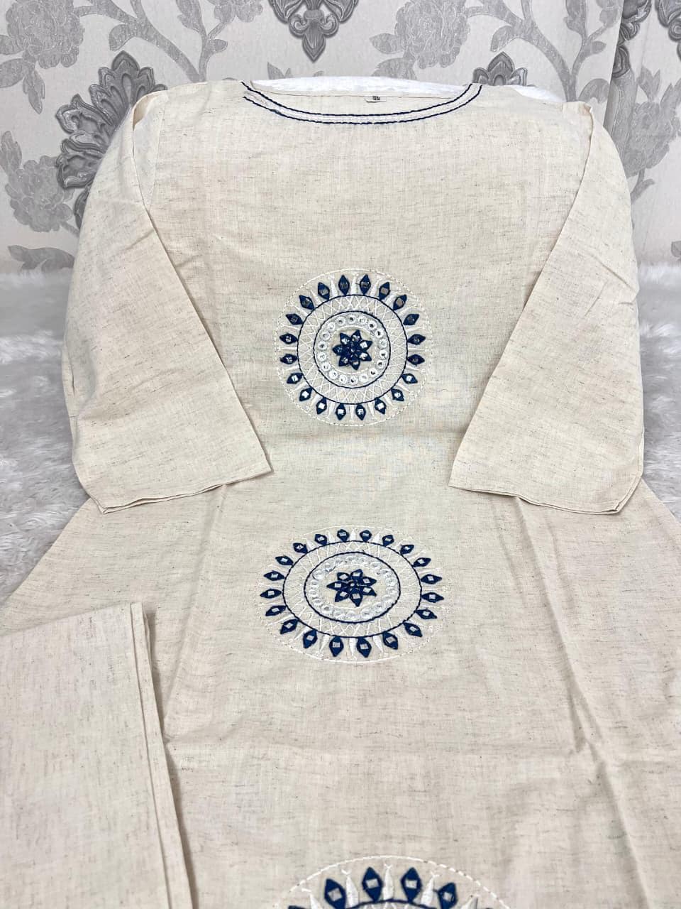 Elegant Ivory Cotton Flex Kurta Set