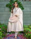 Embroidered Muslin Cotton Kurta Set with Dupatta, Flared Indian Ethnic Wear
