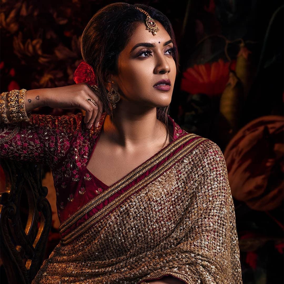Grand Half-Half Designer Saree with Heavy Sequin Pallu