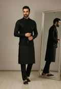 Chanderi Kurta Pant Set with Embroidered Koti | Festive Wedding Party Wear 3-Piece Outfit