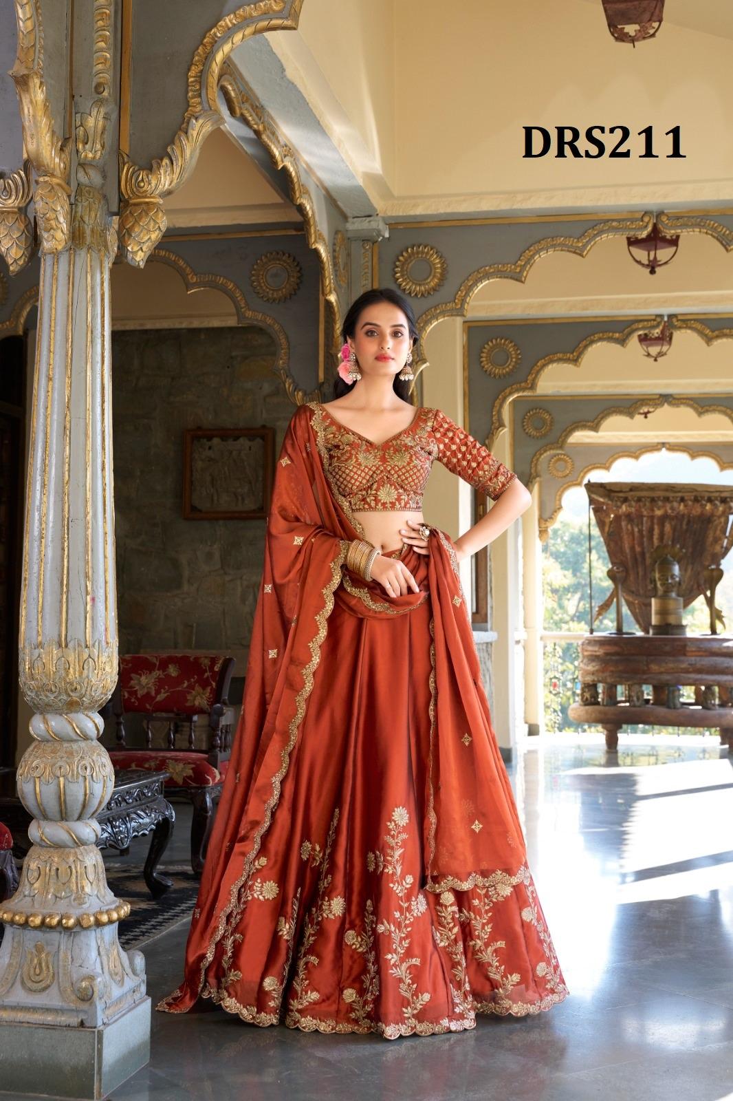 Rangoli Silk Embroidered Lehenga Choli Set, Zari Dori Sequins Work, Indian Wedding Outfit