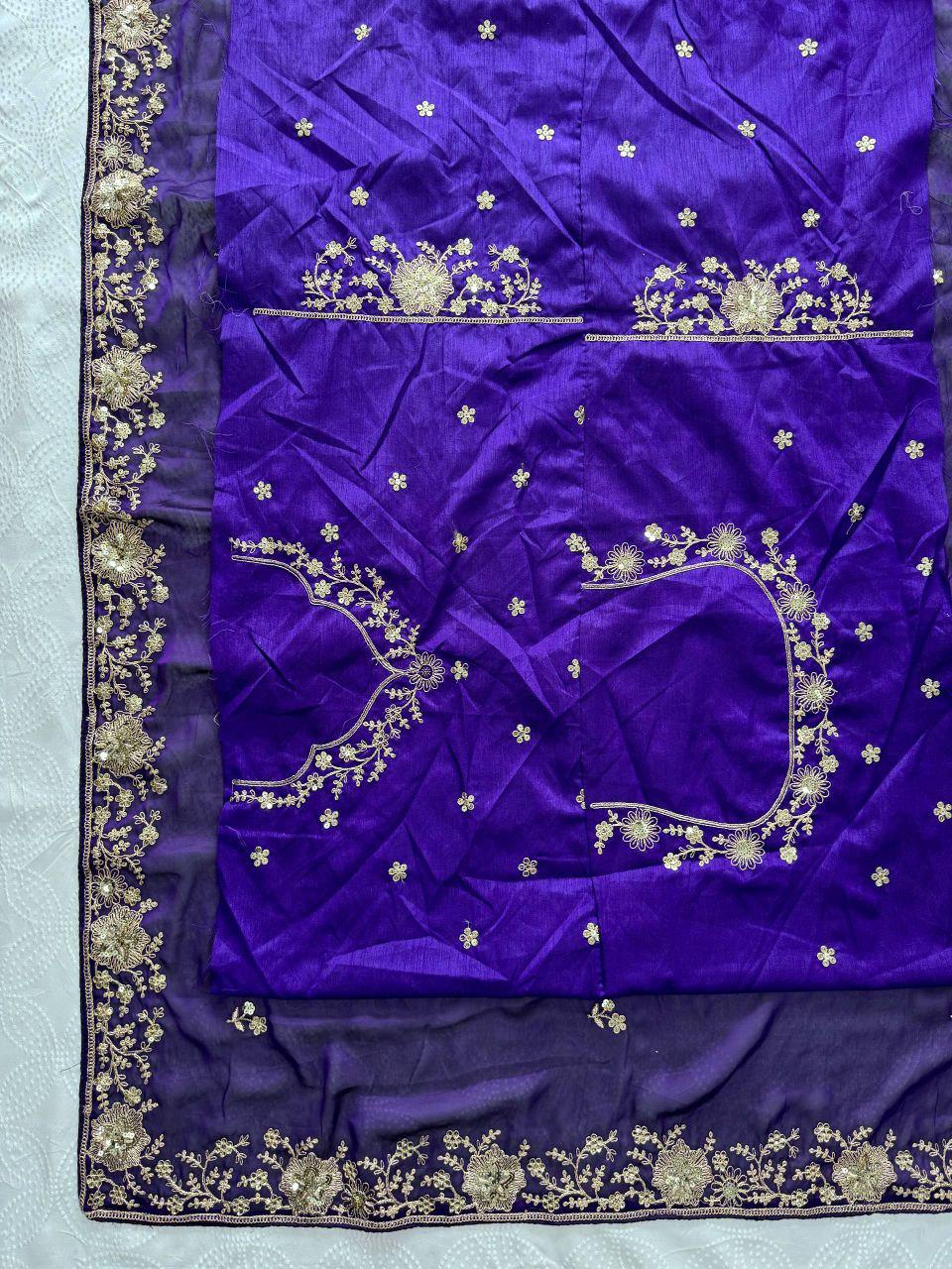 Rangoli Silk Embroidered Saree, Cutwork Border, Mono Banglory Silk Blouse, Festive Wear