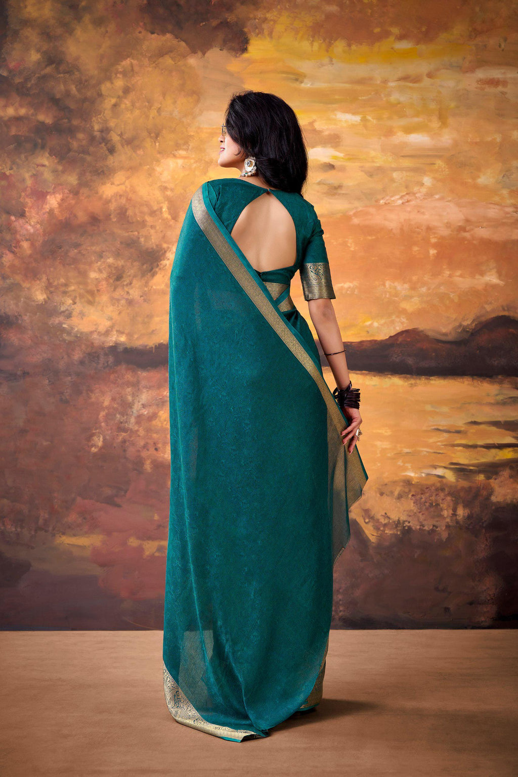 Mass Mello Saree, Zari Weaving Work, Traditional Indian Festive Party Wear (Unstitched Blouse)