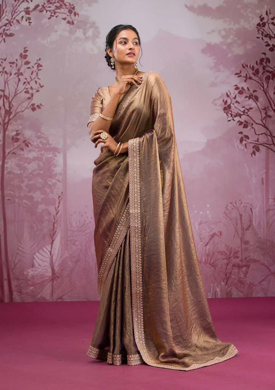Exquisite Embroidered Saree with Coding & Sequin Work