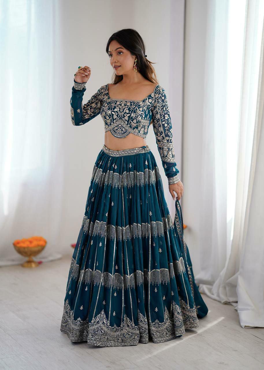 Elegant Faux Georgette Lehenga Choli Set