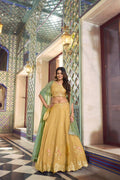 NC Moss Silk Lehenga Choli Set | Sequins, Thread Embroidery, 4 Meter Flair