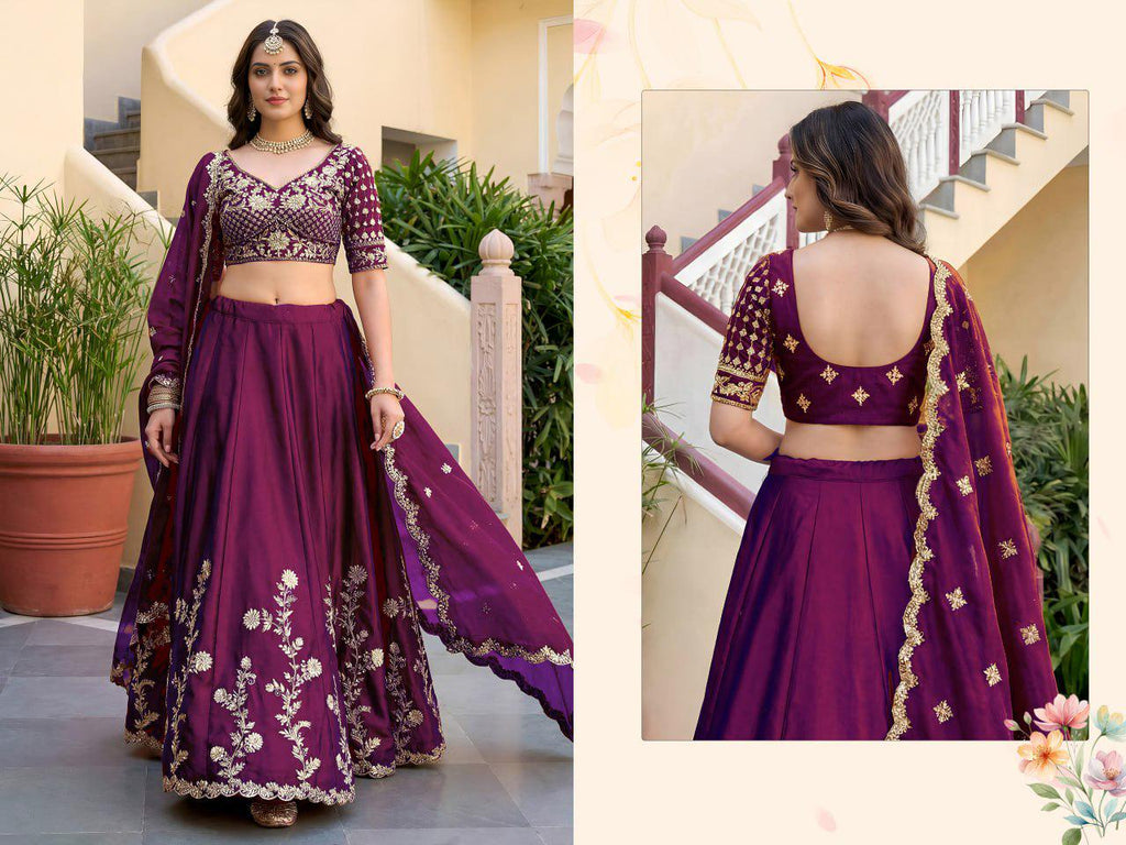 Rangoli Silk Lehenga Choli Set, Zari Dori Sequins Embroidery, Semi-Stitched Wedding Outfit