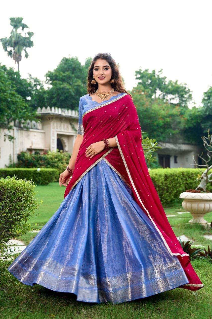 Kanchipuram Silk Lehenga Choli | Zari Weaving, 3.8M Flair, Indian Bridal Festive Wear