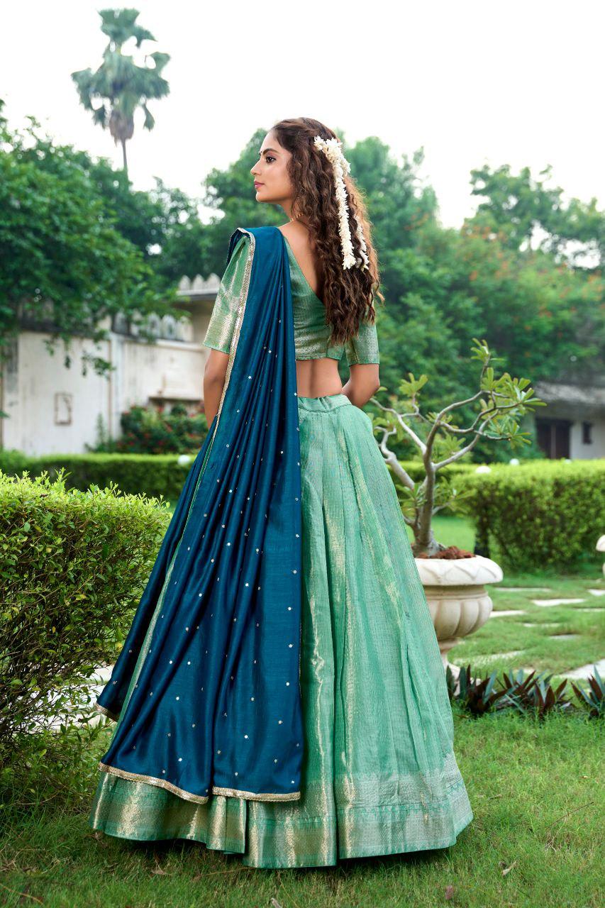 Kanchipuram Silk Lehenga Choli | Zari Weaving, 3.8M Flair, Indian Bridal Festive Wear