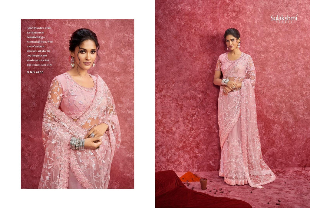 Designer Silk Saree, Embroidery Sequin Work, Jacquard Party Wear, Festive Wedding Blouse