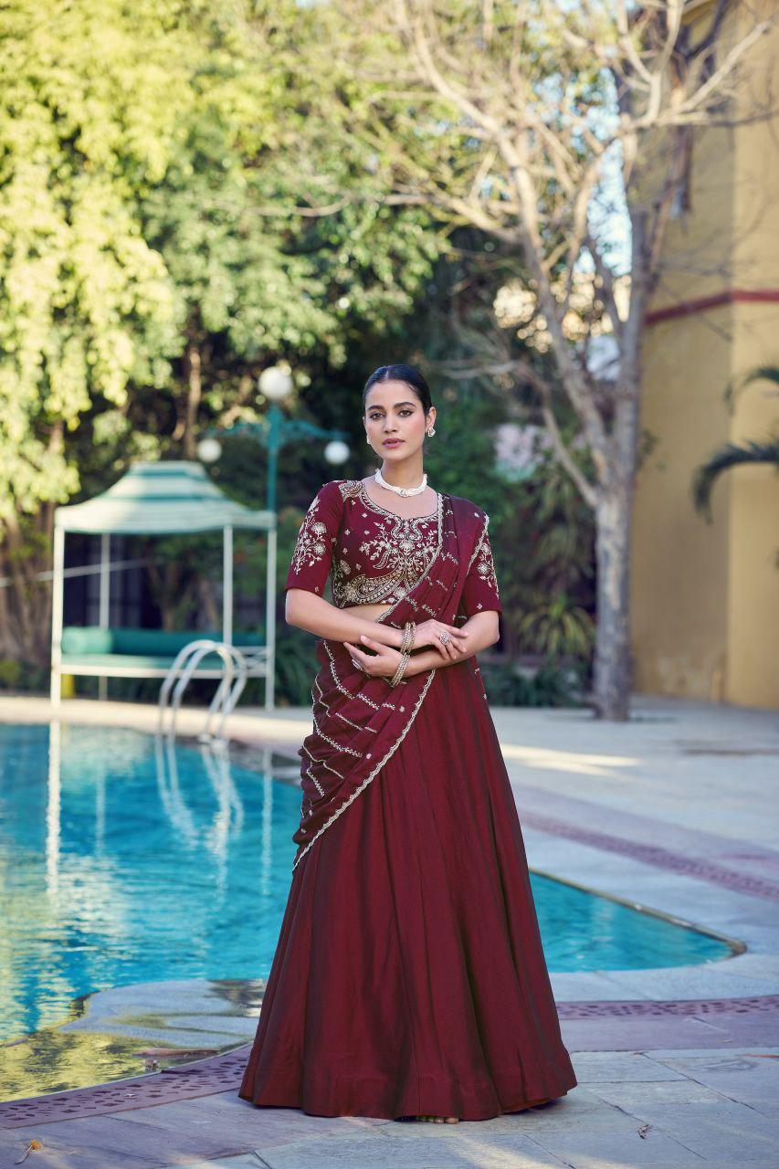 Rangoli Crush Lehenga Choli Set | Embroidered Sequin Belt, 4 Meter Flare, Party Wear