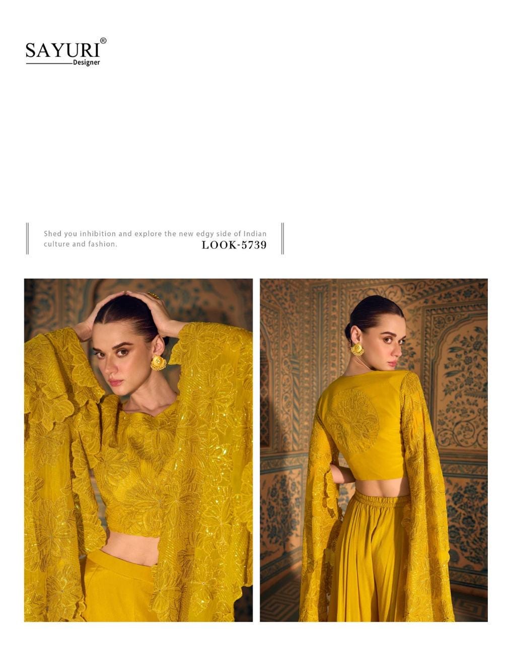 Embroidered Chinon Silk Palazzo Set, Festive Party Wear Ethnic Outfit