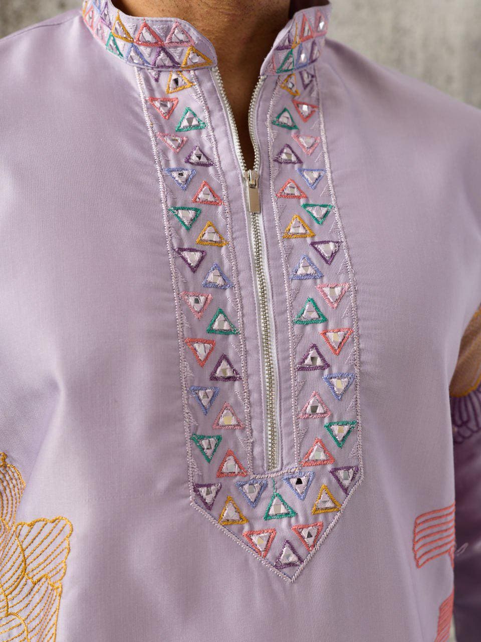 Silk Kurta Pant Set | Thread Sequin Embroidered Ethnic Wear