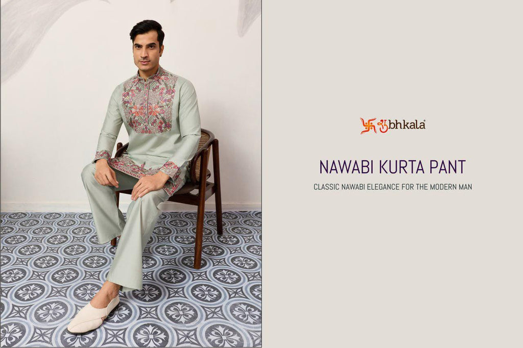 Embroidered Viscose Silk Kurta Pant Set | Festive Indian Ethnic Wear