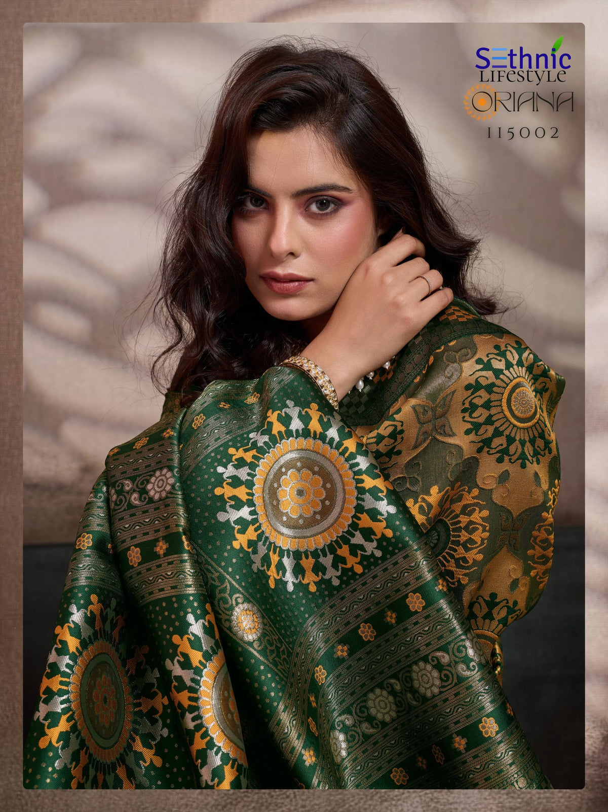 Soft Silk Meenakari Saree, Rich Zari Pallu, Konark Mandala Design, Indian Wedding Saree