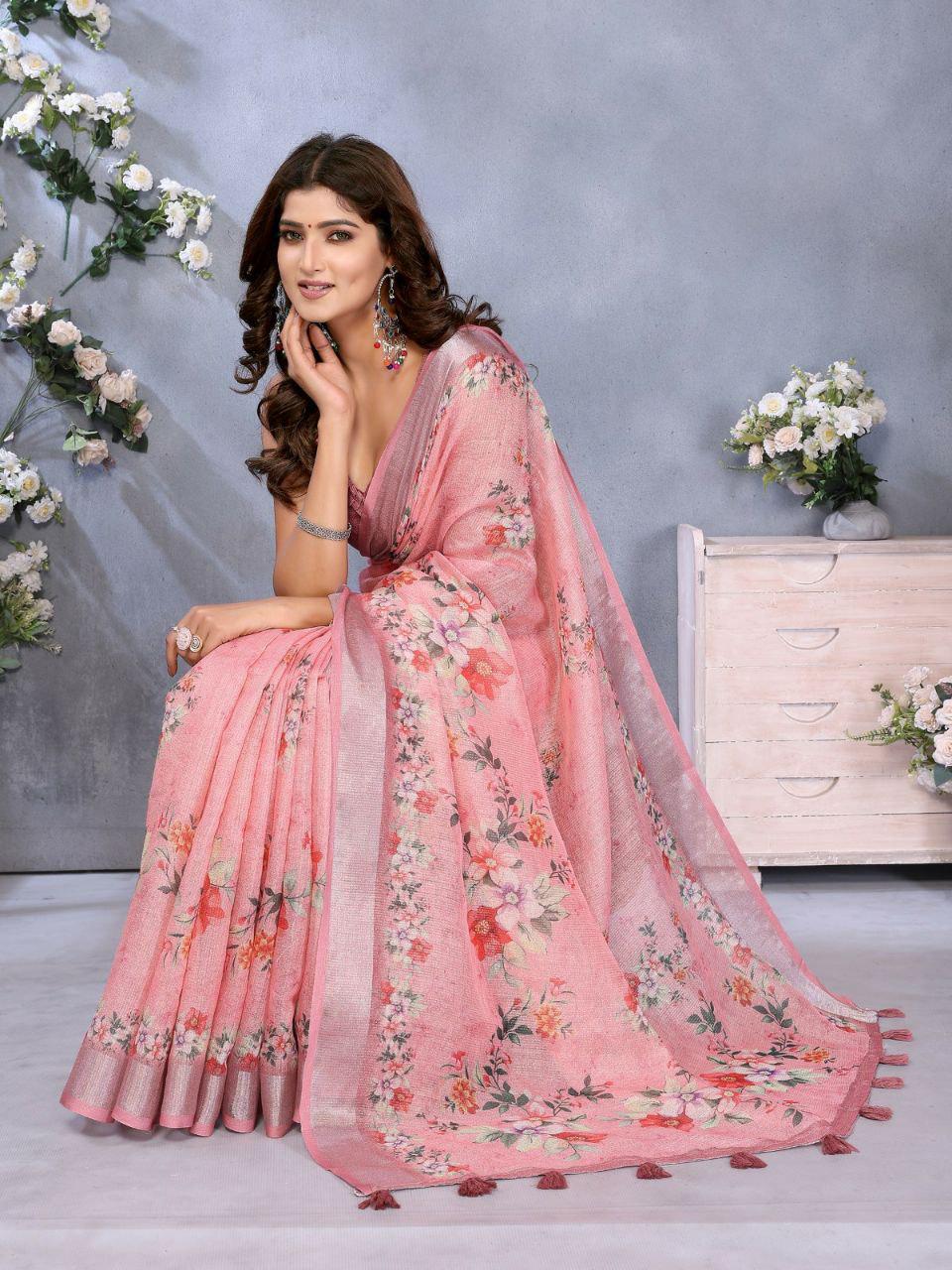 Fendy Silk Designer Saree with Heavy Beads, Thread & Sequin Work