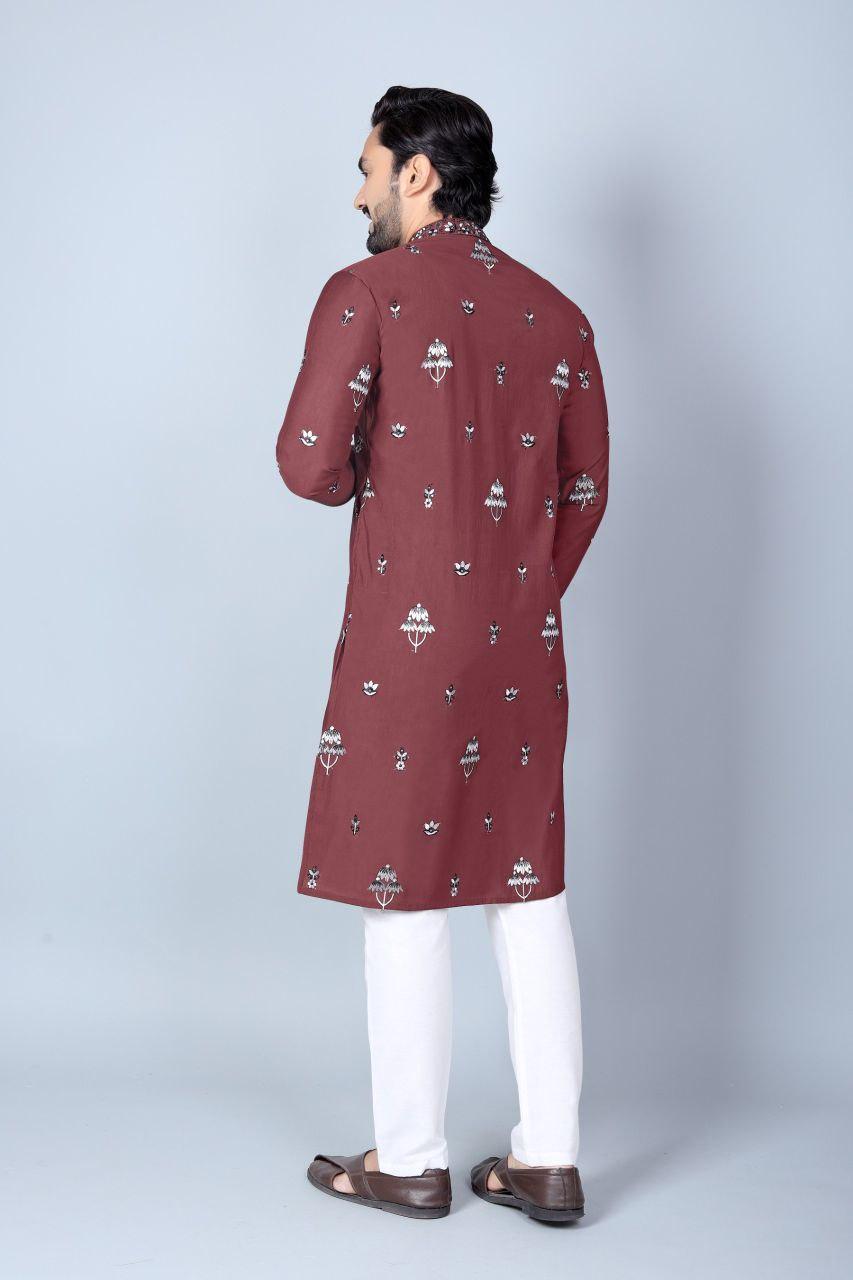 Men's Chanderi Silk Kurta Pajama Set | Festive Indian Ethnic Wear, Cotton Pajama