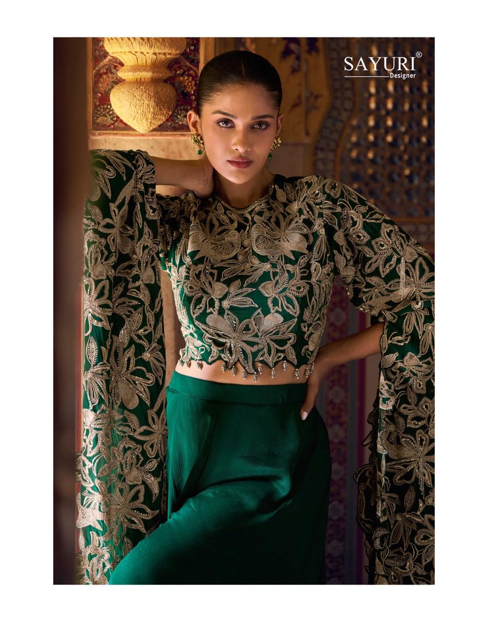 Embroidered Chinon Silk Palazzo Set, Festive Party Wear Ethnic Outfit