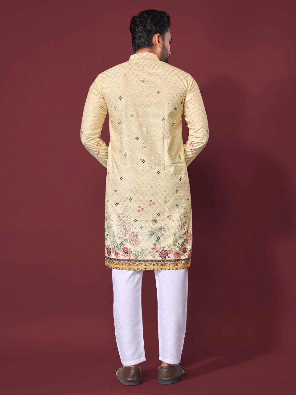 Men's Cotton Rayon Kurta Pajama Set | Traditional Indian Festive Wear