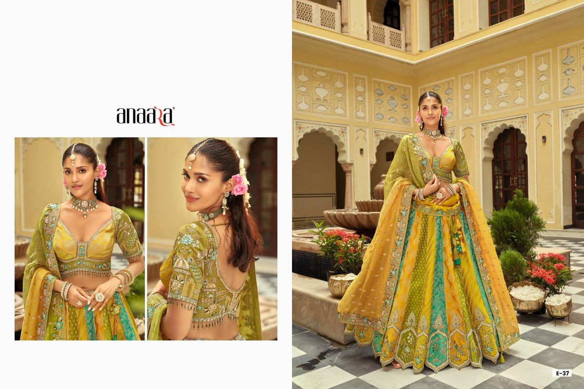 Silk Embroidered Lehenga Choli Set, Mirror Work, Net Dupatta, Wedding Reception Wear