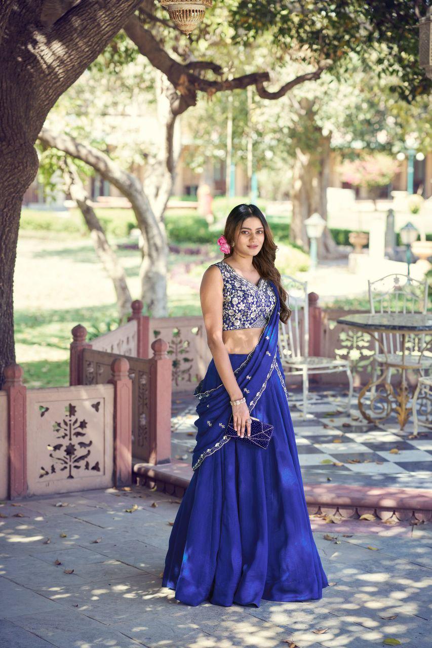 Kashmiri Lehenga Choli Set | Tube Beads, Sequins Embroidery | 5 Meter Flair Indian Wedding Wear