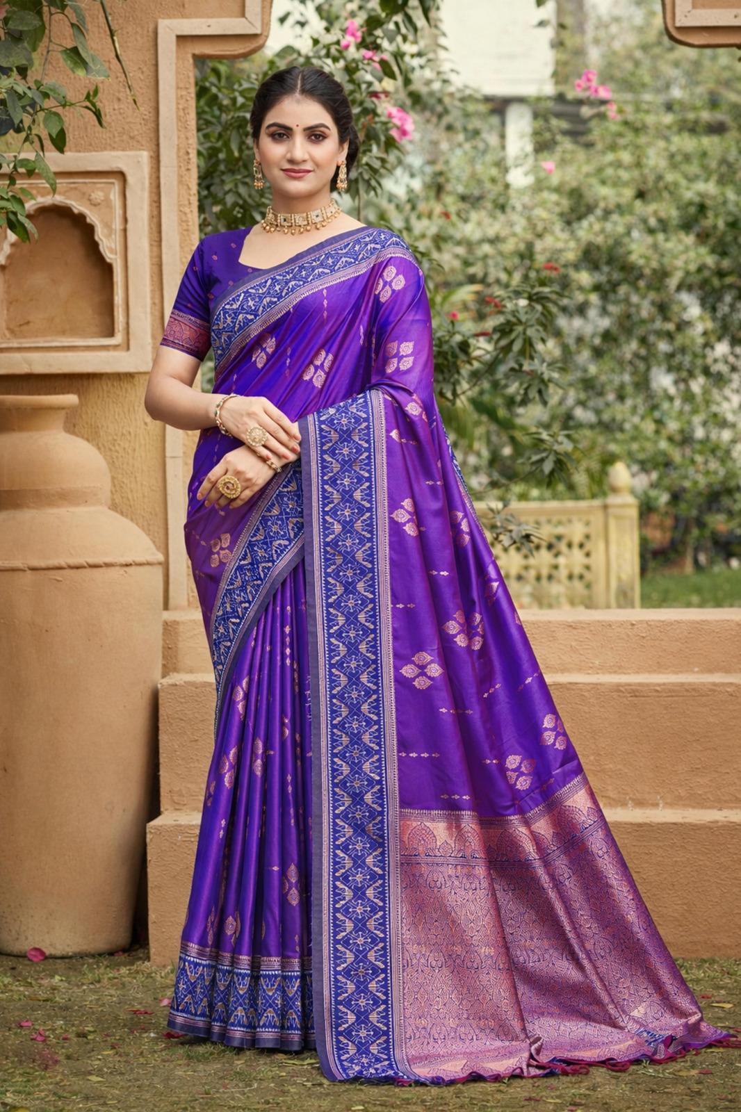 Soft Silk Weaving Saree with Blouse, Traditional Indian Festive Wear