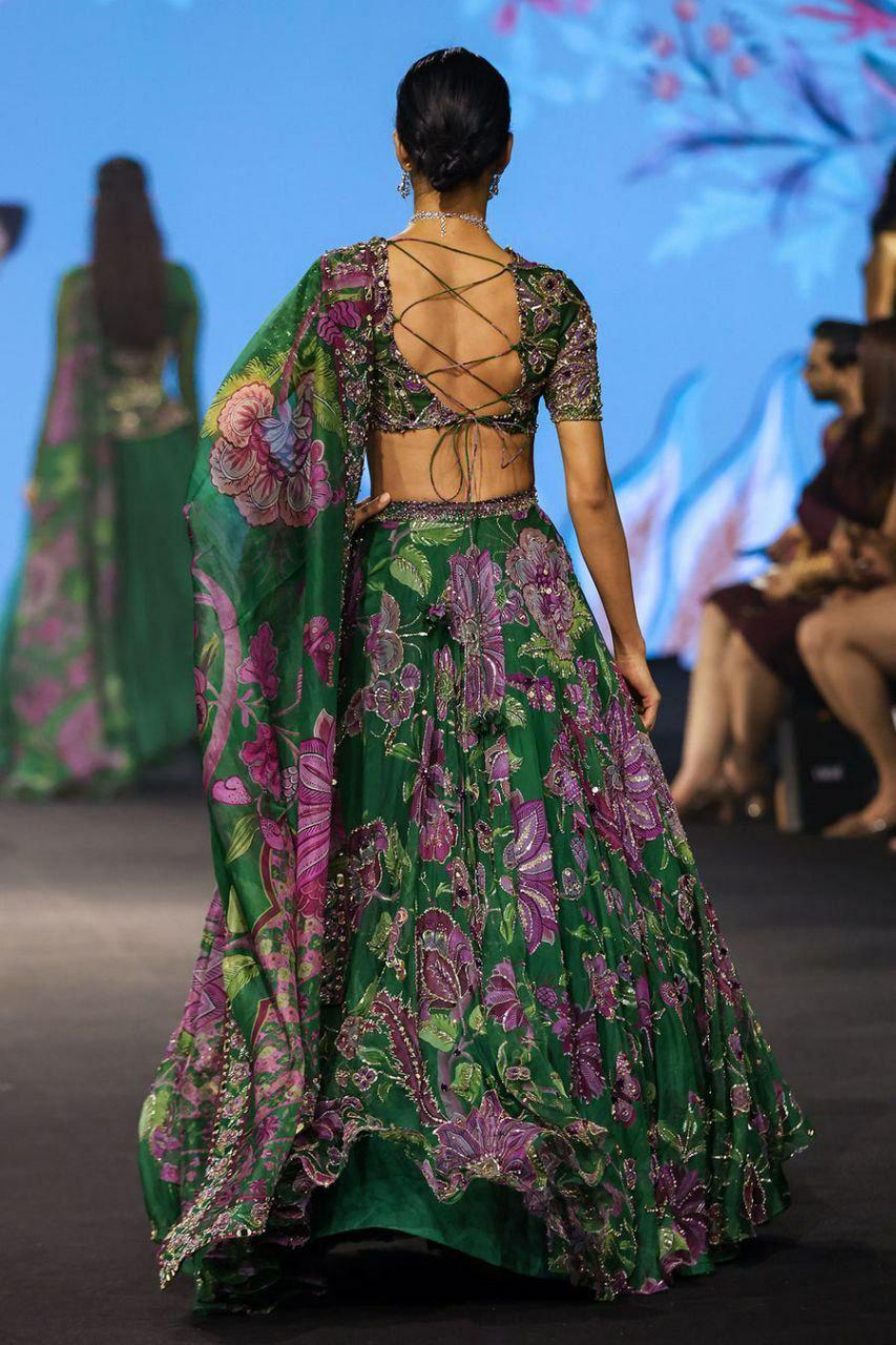 Taby Silk Lehenga Choli Set, Mirror Work Bridal, Sequins Embroidery, Wedding Party Wear (XXL)