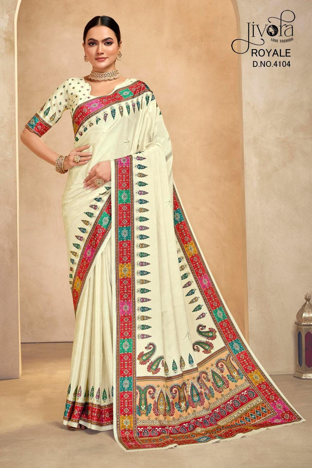 Rajwadi Crepe Saree, Digital Foil Print, Royal Festival Wear Indian Saree