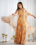 Floral Print Shrug Set, Crop Top Palazzo Co Ord, Fox Georgette Ethnic Outfit