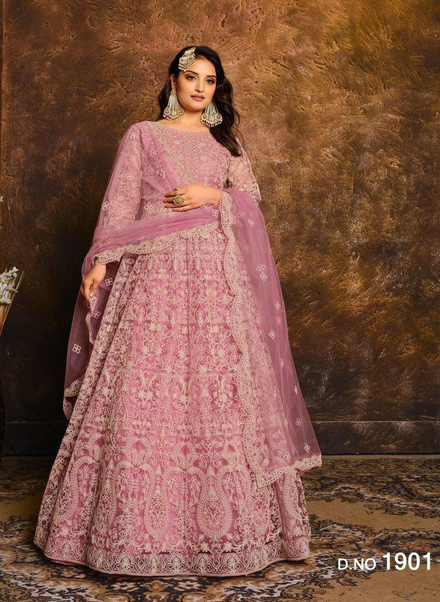 Pakistani Style Salwar Kameez Suit | Women's Net with Coding Embroidery, Dupatta