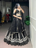 Naysha Silk Lehenga Choli Set | Thread Sequins Embroidery, 4 Meter Flair, Net Dupatta