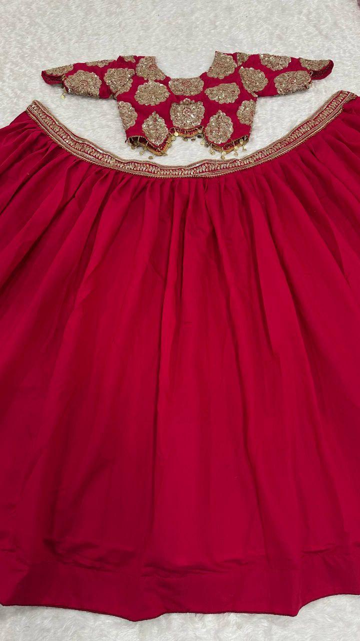 Roman Silk Lehenga Choli Set | Sequins, Dori Work, 3.5M Flair Bridal Wear