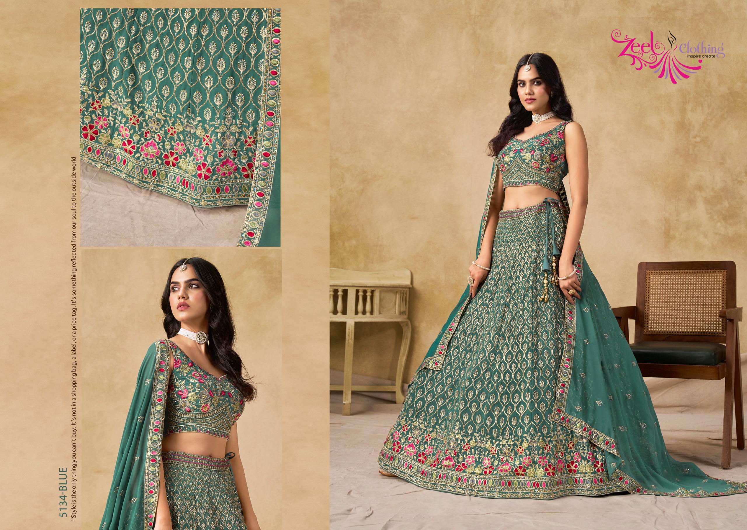 Georgette Lehenga Choli Set, Sequins Thread Embroidered, Wedding Party Wear (Unstitched)