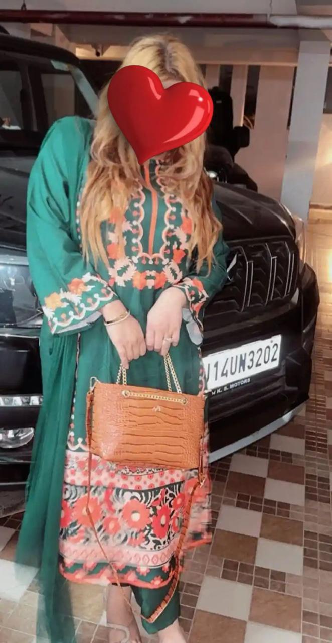 Printed Cotton Blend Kurta Set with Crepe Pants & Chiffon Dupatta | 3 Piece Ethnic Suit