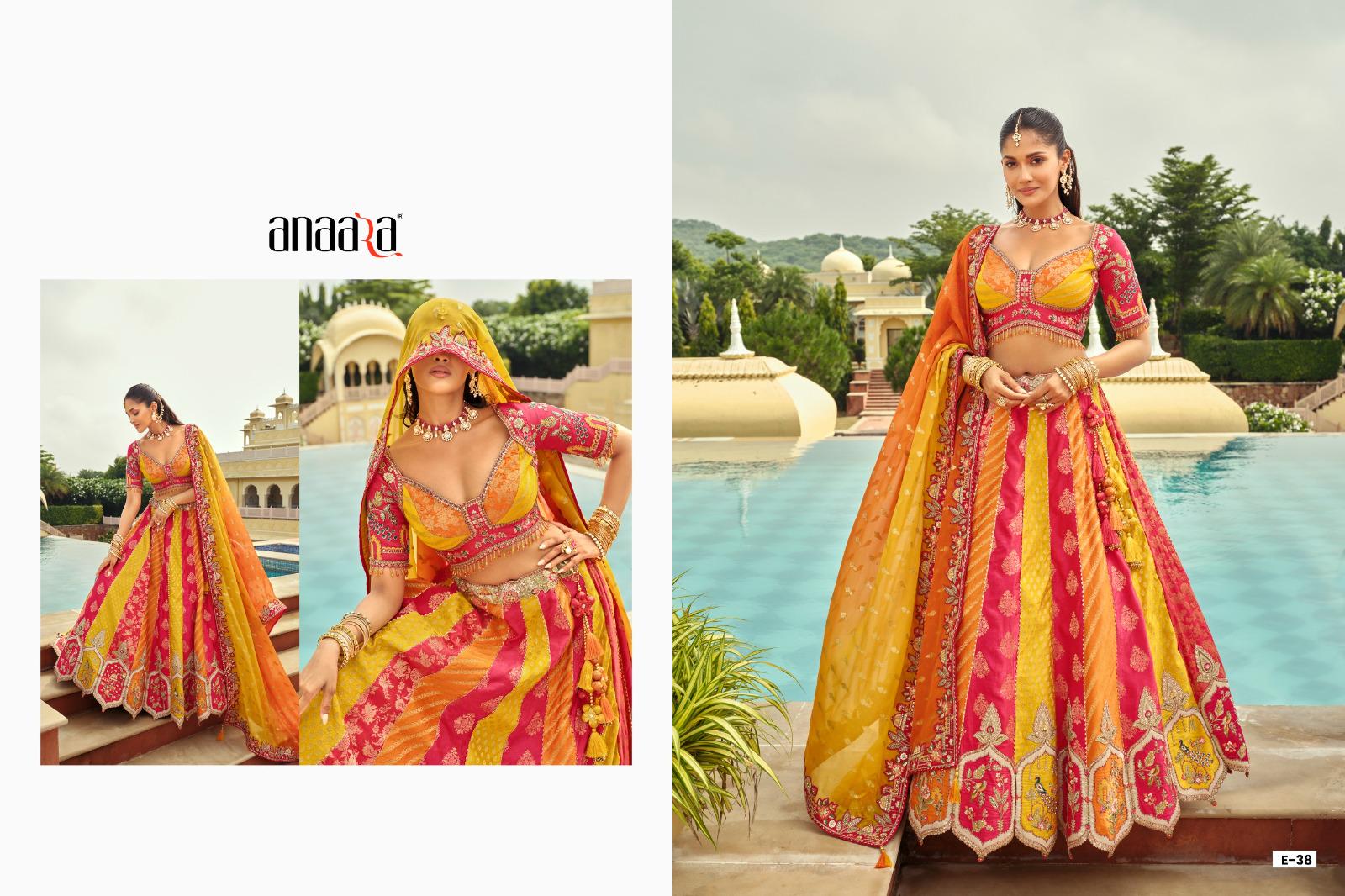 Silk Embroidered Lehenga Choli Set, Mirror Work, Net Dupatta, Wedding Reception Wear