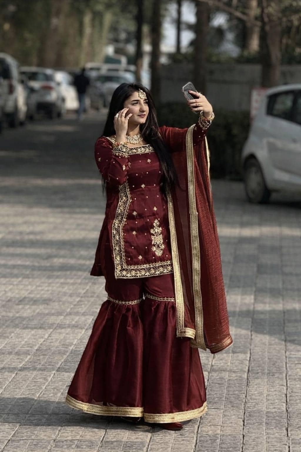 Embroidered Jimmy Choo Palazzo Suit Set, Sequins Work Kurta, Festive Party Wear Outfit