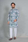 Men's Digital Print Rayon Kurta Pajama Set | Traditional Indian Ethnic Wear, Festive, Wedding, Casual