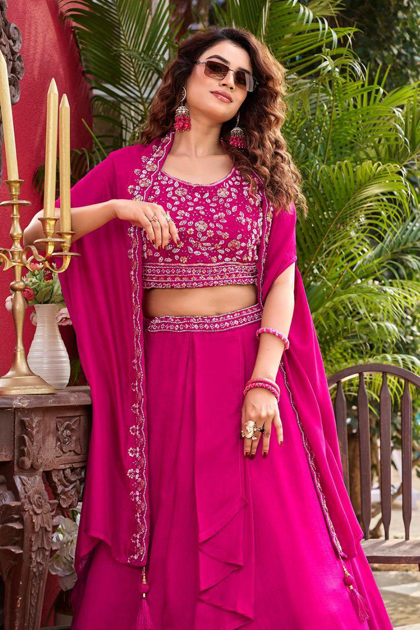 Royal Pure Vichitra Silk Lehenga Set