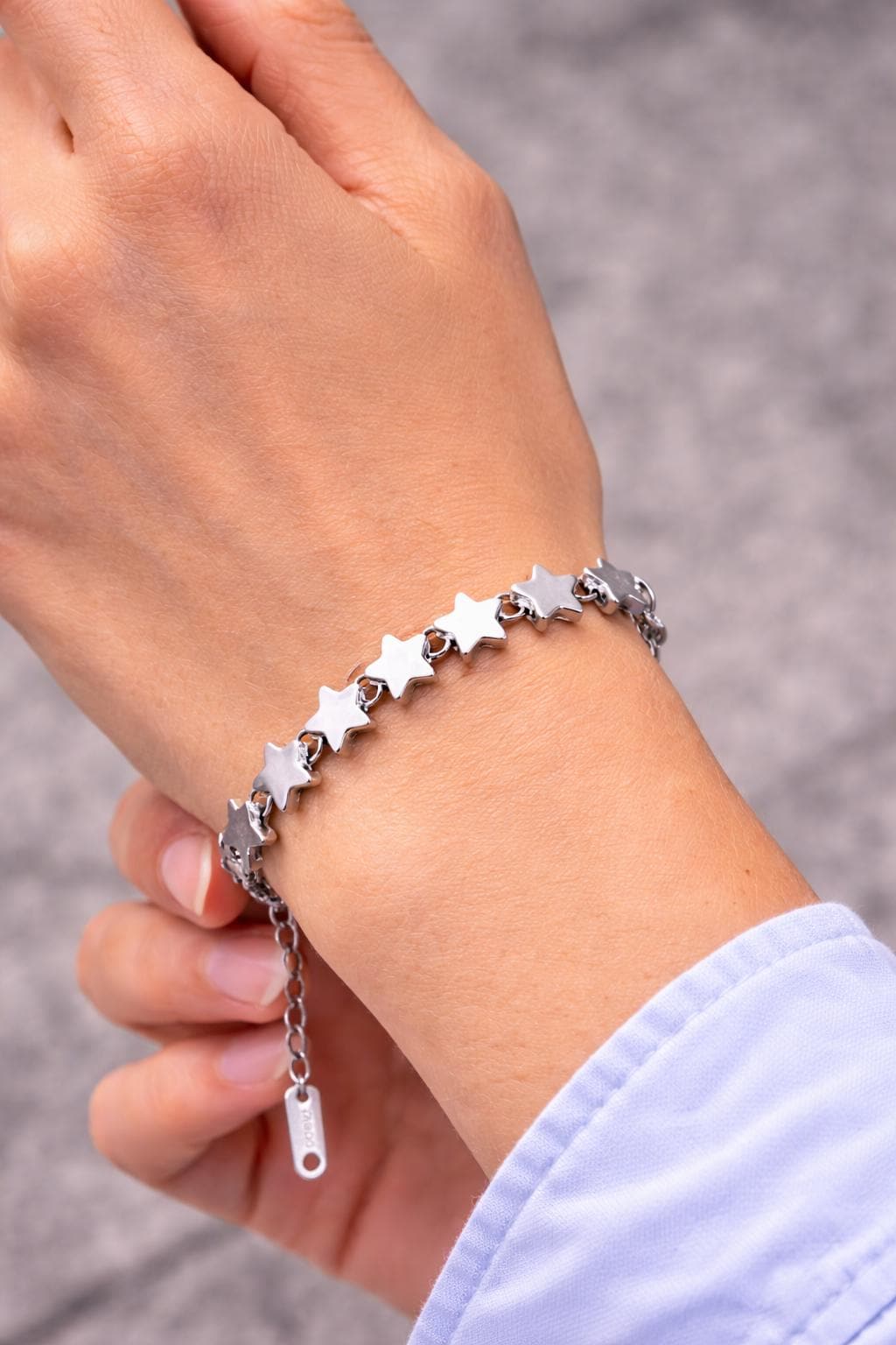 Silver Star Bracelet, Waterproof Stainless Steel, Hypoallergenic Chain Jewelry, Minimalist Sparkle