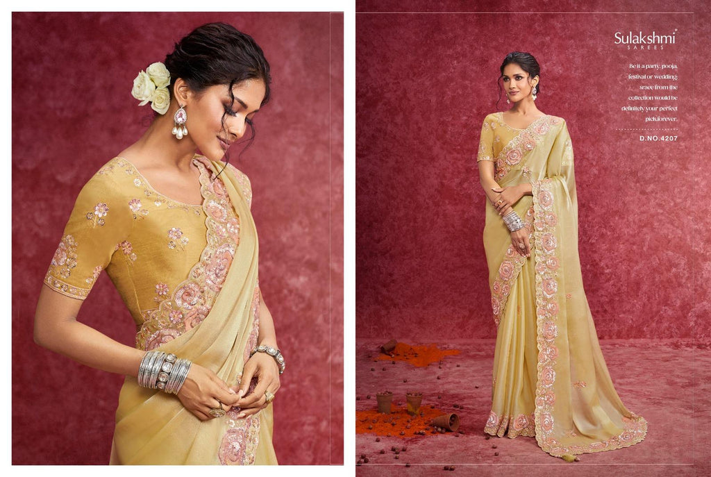Designer Silk Saree, Embroidery Sequin Work, Jacquard Party Wear, Festive Wedding Blouse