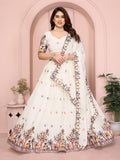 Embroidered Star Georgette Lehenga Choli Set | Indian Wedding Wear, Bridal Festive (2 Colours)