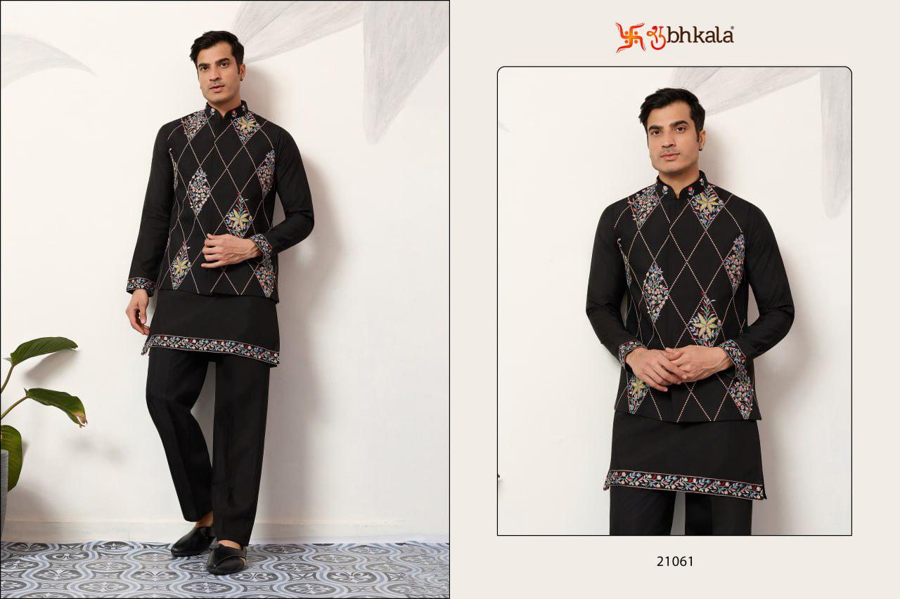 Viscose Silk Kurta Koti Pant Set, 3 Piece Ethnic Outfit, Festive Casual Suit