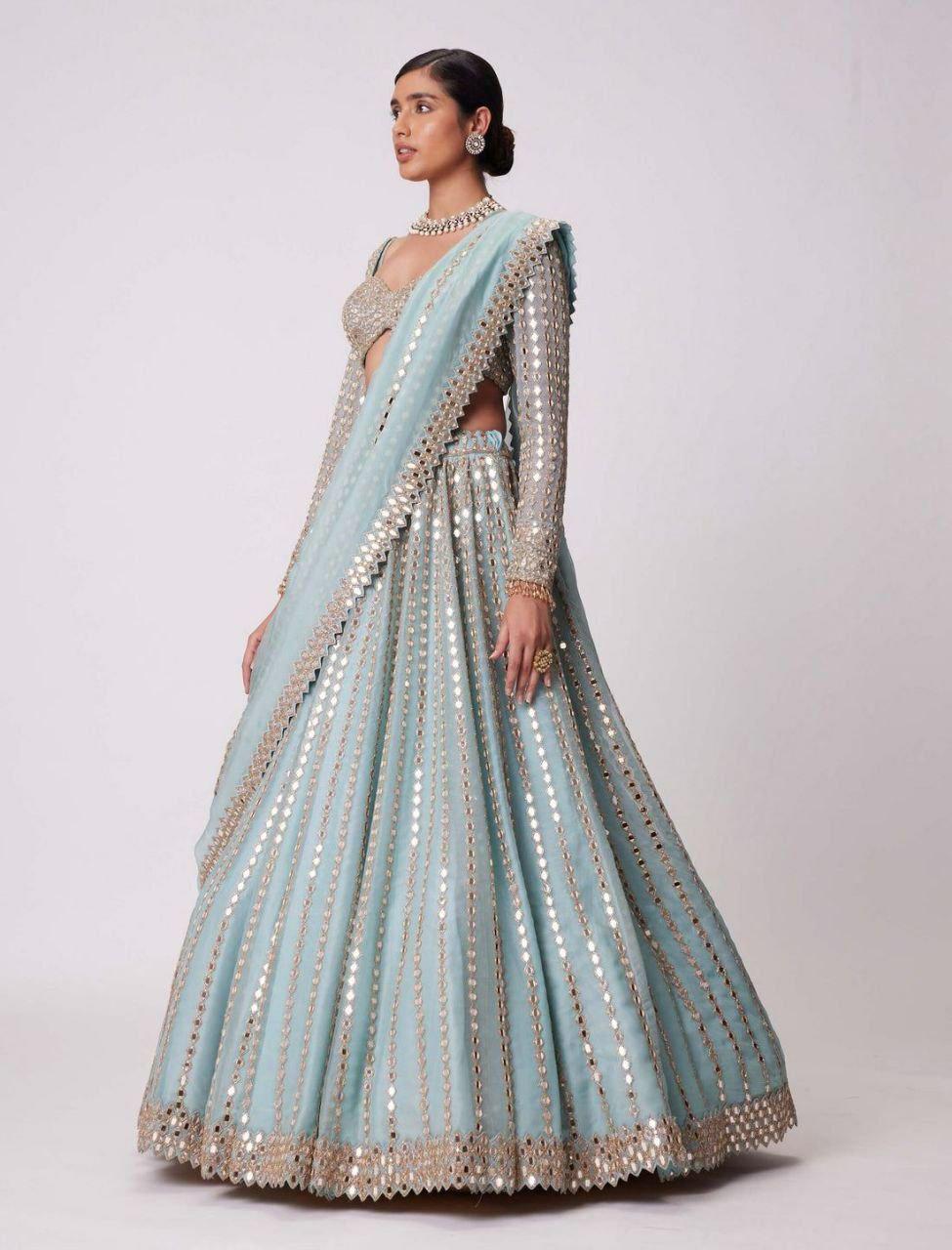 Rangoli Silk Lehenga Choli | Foil Mirror, Coding Work, Bridal Wedding Wear