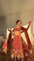 Krishma Silk Lehenga Choli Set, Sequin Embroidery, 3.8 Meter Flair Wedding Outfit